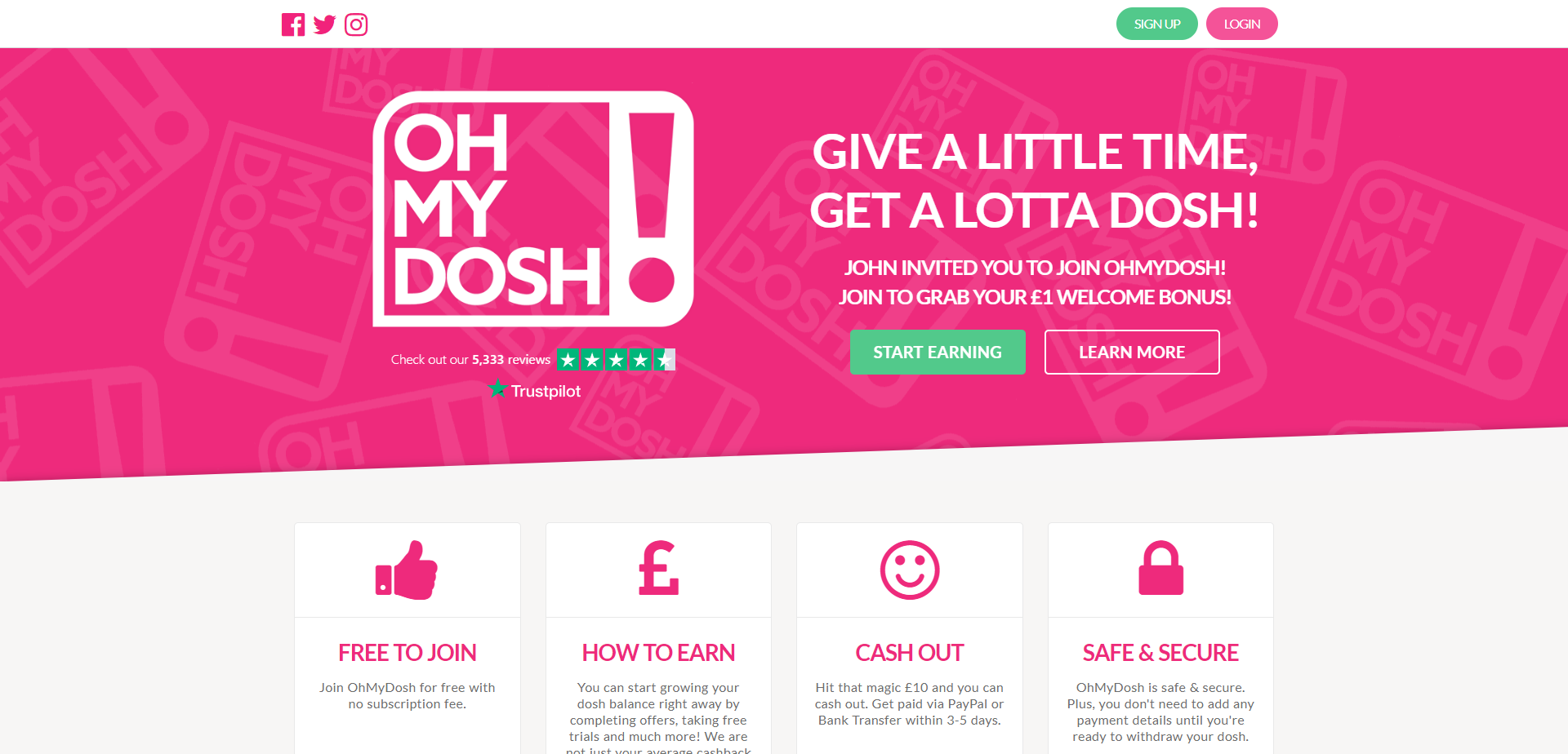Referral Landing Page for OhMyDosh